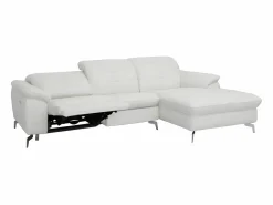 Vente-unique Sofá rinconera de piel LISMORE (ángulo derecho) Relax Blanco Sale