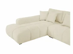 Vente-unique Sofá Xxl|Sofá rinconera de tela con efecto acolchado estilo diseño BERENIA