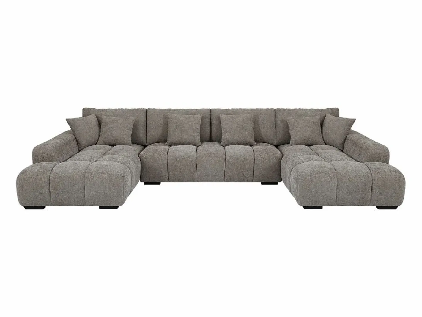 Vente-unique Sofá Xxl|Sofá rinconera de tela acolchado con efecto matelassé de estilo diseño BERENIA