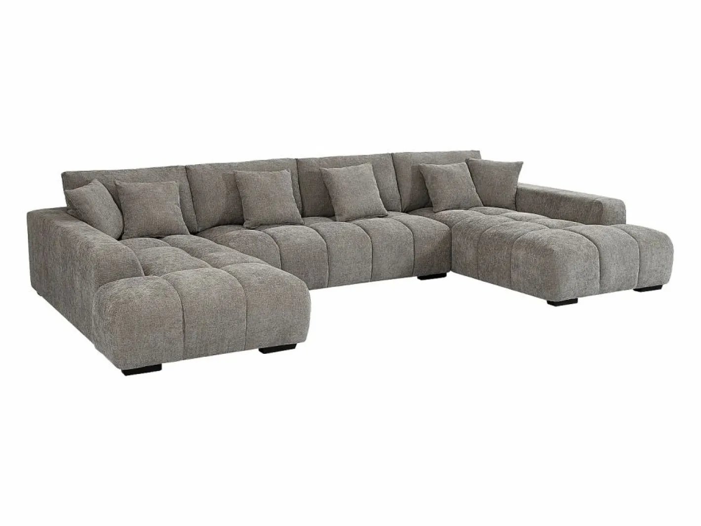 Vente-unique Sofá Xxl|Sofá rinconera de tela acolchado con efecto matelassé de estilo diseño BERENIA
