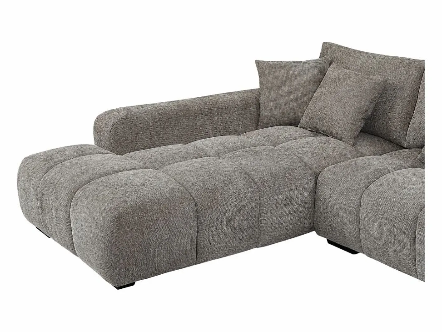 Vente-unique Sofá Xxl|Sofá rinconera de tela acolchado con efecto matelassé de estilo diseño BERENIA