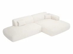 Maison Céphy Sofá rinconera derecha abierto en tela bouclé POGNI de Blanco Best