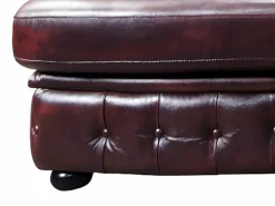 Sofá rinconera derecha chesterfield 100% piel cherry BRENTON^LINEA SOFA Online
