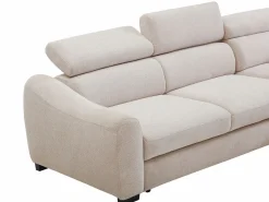 Vente-unique Todos Los Sofás|Sofá De Tela|Sofá rinconera derecha convertible en tela texturizada BESEMA
