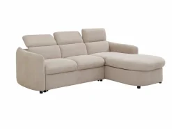 Vente-unique Sofá rinconera derecha convertible de tela RAVIELA Beige Discount