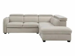 Vente-unique Sofá De Tela|Sofá Cama|Sofá rinconera derecha convertible y puf en tela BALOTIA