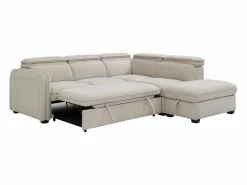 Vente-unique Sofá De Tela|Sofá Cama|Sofá rinconera derecha convertible y puf en tela BALOTIA