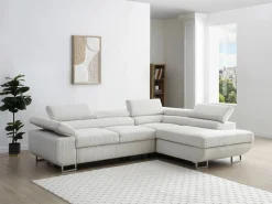 Vente-unique Sofá rinconera derecha de pana NURAZIO Beige Online