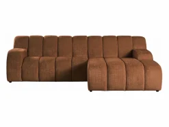 Vente-unique Sofá rinconera derecha de tejido chenilla BELADON Terracota New