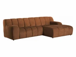 Vente-unique Sofá rinconera derecha de tejido chenilla BELADON Terracota New