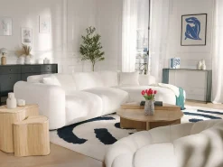Maison Céphy Sofá rinconera derecha en tela bouclé POGNI de Blanco Clearance