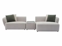 Vente-unique Sofá Modular|Sofá rinconera derecha modular con mesa de tela RANASO