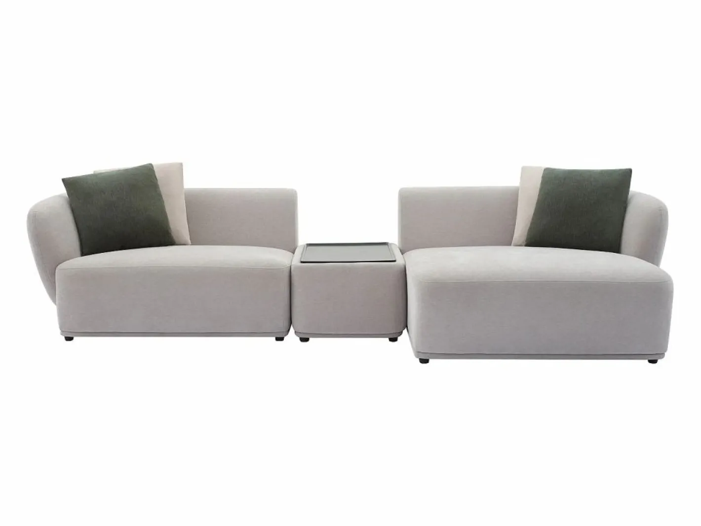 Vente-unique Sofá Modular|Sofá rinconera derecha modular con mesa de tela RANASO