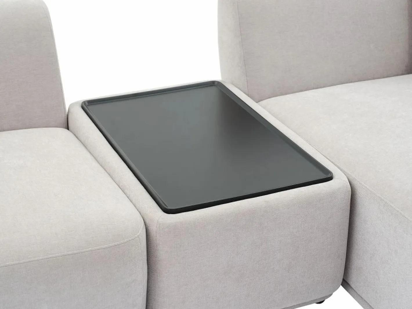 Vente-unique Sofá Modular|Sofá rinconera derecha modular con mesa de tela RANASO
