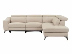 Vente-unique Sofá rinconera derecha relax eléctrico de cuero FORLO Crema Online
