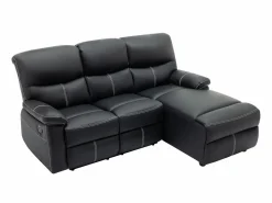 Vente-unique Sofá Relax|Sofá rinconera derecha relax de piel sintética color CANBY