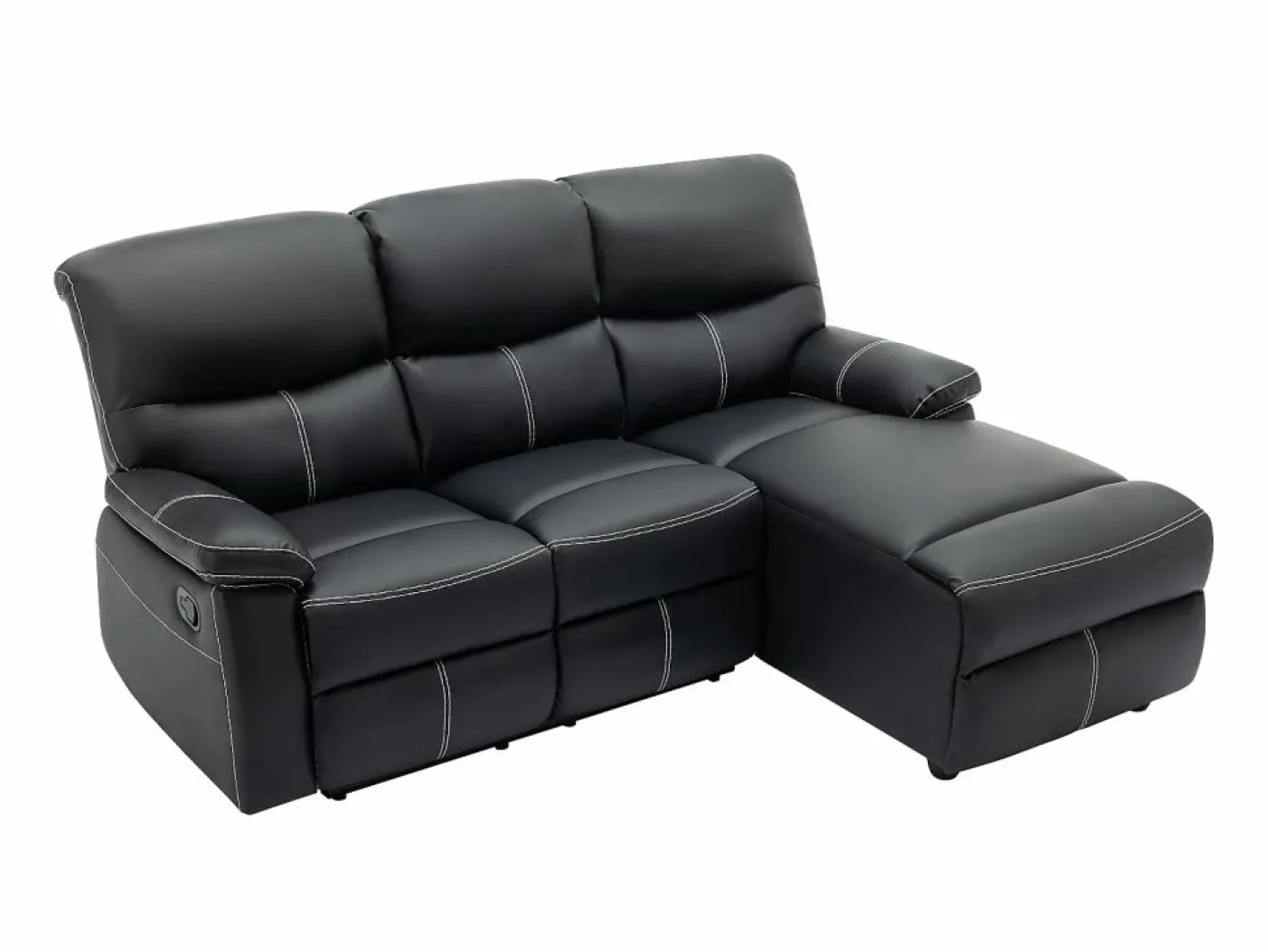 Vente-unique Sofá Relax|Sofá rinconera derecha relax de piel sintética color CANBY