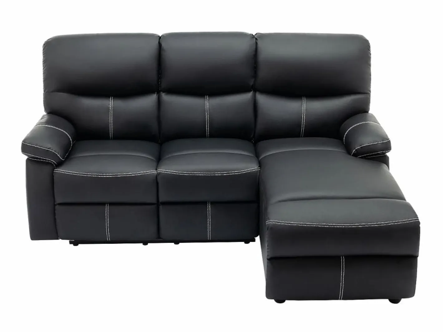 Vente-unique Sofá Relax|Sofá rinconera derecha relax de piel sintética color CANBY