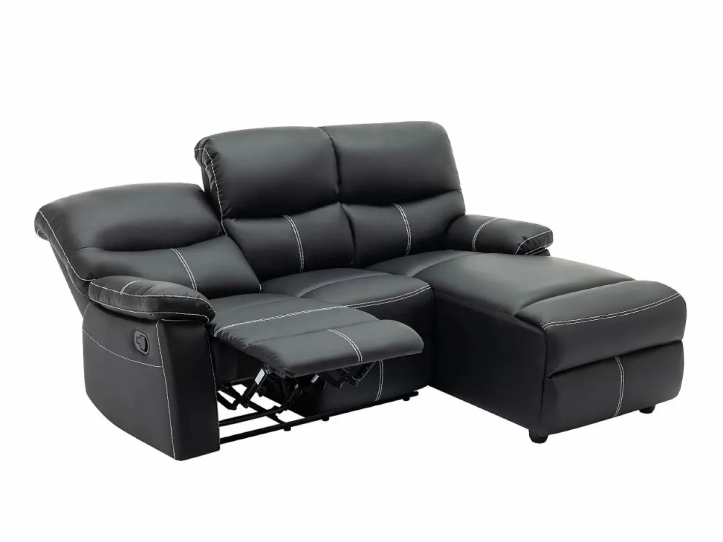 Vente-unique Sofá Relax|Sofá rinconera derecha relax de piel sintética color CANBY