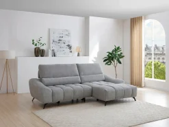 Sofá rinconera derecha relax con asiento deslizante en tela ELOSIA^Vente-unique New