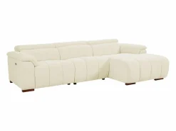 Vente-unique Sofá rinconera derecha relax eléctrico de tela efecto acolchado MOLPICA Beige New
