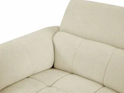 Vente-unique Sofá rinconera derecha relax eléctrico de tela efecto acolchado MOLPICA Beige New