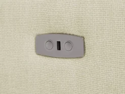 Vente-unique Sofá rinconera derecha relax eléctrico de tela efecto acolchado MOLPICA Beige New