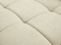 Vente-unique Sofá rinconera derecha relax eléctrico de tela efecto acolchado MOLPICA Beige New