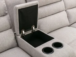 Vente-unique Sofá rinconera derecha relax: manual de tela MACEDONIA Beige Online