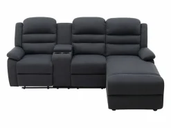 Sofá rinconera derecha relax: manual de tela antracita MACEDONIA^Vente-unique Outlet