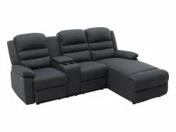 Sofá rinconera derecha relax: manual de tela antracita MACEDONIA^Vente-unique Outlet