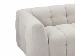 Vente-unique Sofá rinconera derecha y puf de tela moteado DILOME de Pascal Morabito Beige Online