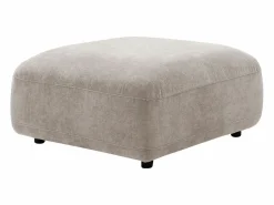 Vente-unique Sofá rinconera derecha y puf en tela TINDRALO Beige New