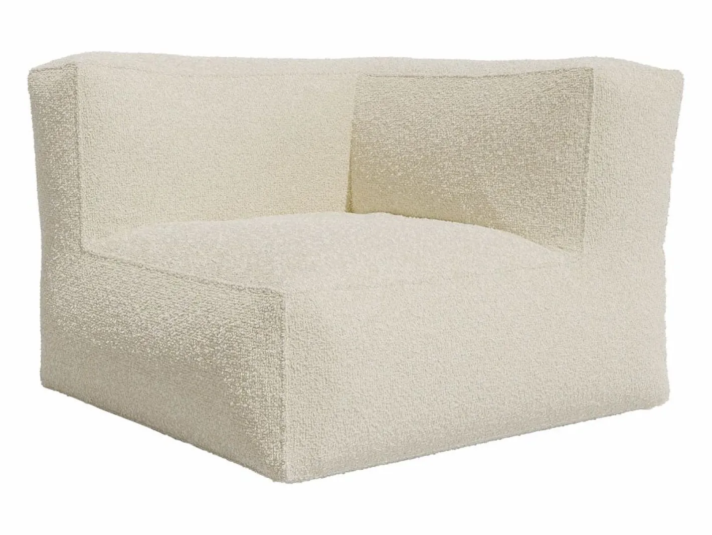 Vente-unique Sofá rinconera en tela bouclé color estilo contemporáneo NOUMARA Blanco roto New
