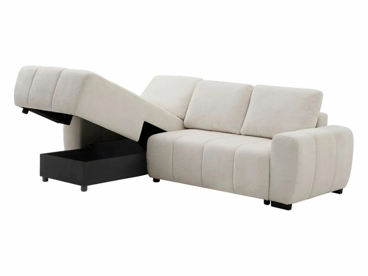 Vente-unique Sofá Cama|Sofá Rinconera|Sofá rinconera izquierda convertible en chenilla KOUMALO