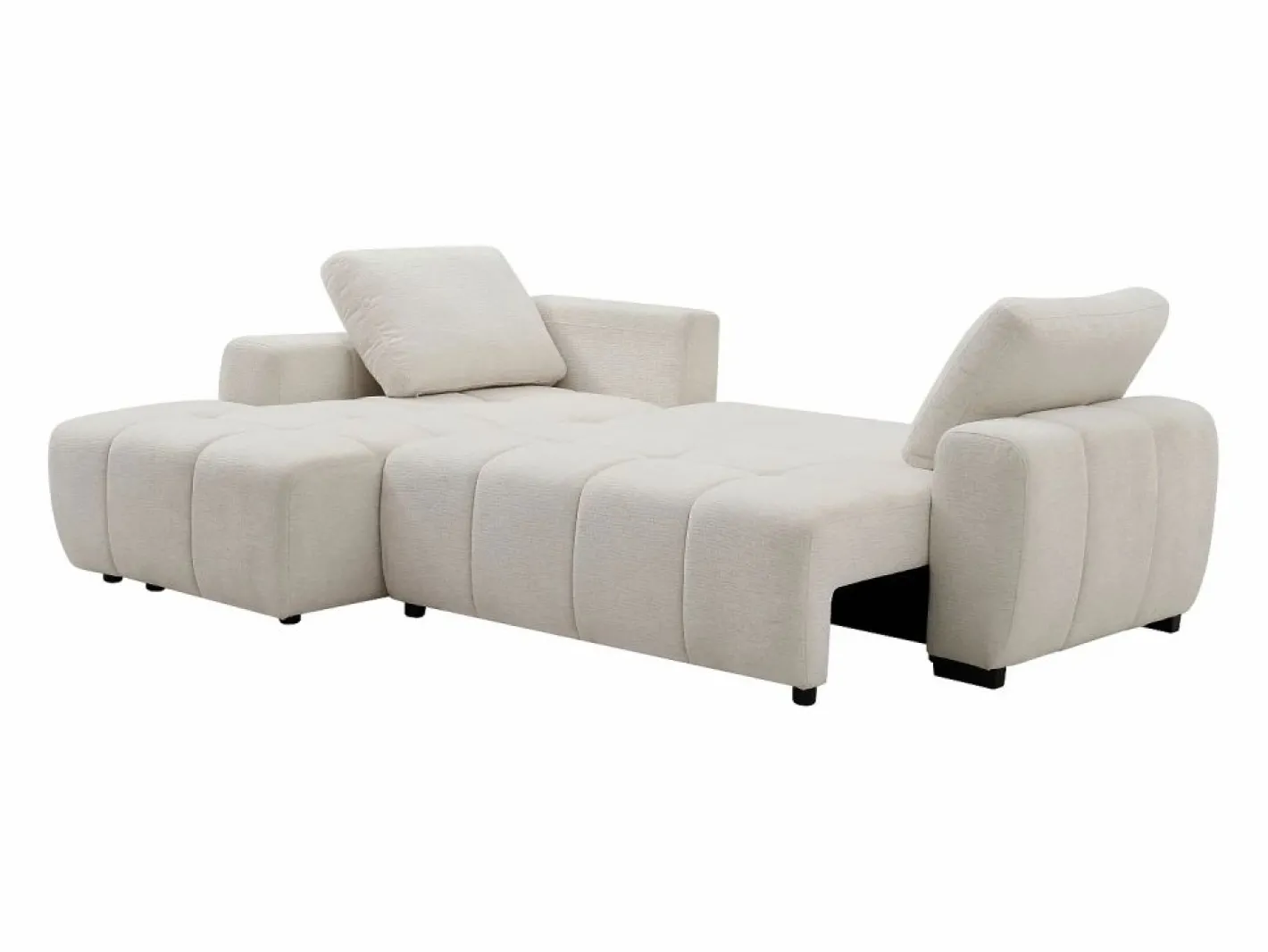 Vente-unique Sofá Cama|Sofá Rinconera|Sofá rinconera izquierda convertible en chenilla KOUMALO
