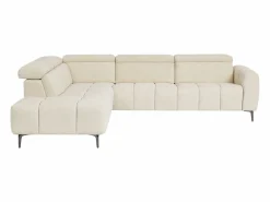 Vente-unique Sofá Relax|Sofá rinconera izquierda con relax eléctrico en tela texturizada CALDORIA