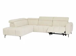 Vente-unique Sofá Relax|Sofá rinconera izquierda con relax eléctrico en tela texturizada CALDORIA