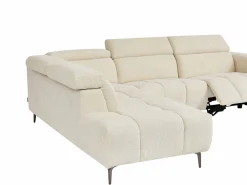 Vente-unique Sofá Relax|Sofá rinconera izquierda con relax eléctrico en tela texturizada CALDORIA