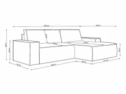 Vente-unique Sofás Y Sillones|Sofá rinconera izquierda de terciopelo 4 plazas AMELIA