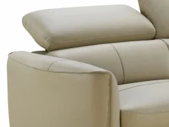 Vente-unique Sofá rinconera izquierda de piel de búfalo SALVI Beige