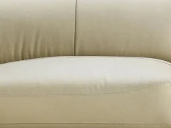 Vente-unique Sofá rinconera izquierda de piel de búfalo SALVI Beige
