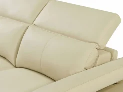 Vente-unique Sofá Relax|Sofá rinconera izquierda PUNO II con función de reclinación eléctrica en piel de vacuno
