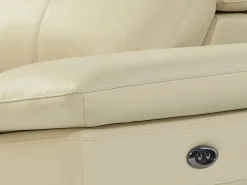 Vente-unique Sofá Relax|Sofá rinconera izquierda PUNO II con función de reclinación eléctrica en piel de vacuno