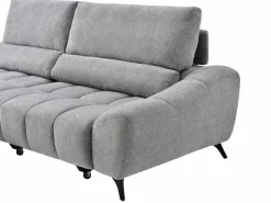 Vente-unique sofá rinconera izquierda relax con asiento deslizante en tejido ELOSIA Gris Online