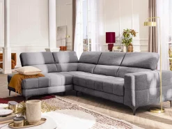 Sofá rinconera izquierda relax eléctrico con asiento deslizante de tela antracita MONISO^Vente-unique Discount