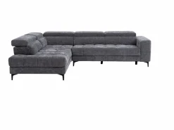 Sofá rinconera izquierda relax eléctrico con asiento deslizante de tela antracita MONISO^Vente-unique Discount