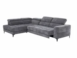 Sofá rinconera izquierda relax eléctrico con asiento deslizante de tela antracita MONISO^Vente-unique Discount