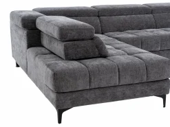 Sofá rinconera izquierda relax eléctrico con asiento deslizante de tela antracita MONISO^Vente-unique Discount