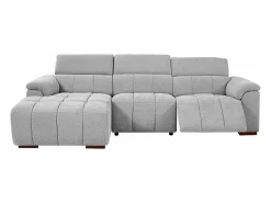 Vente-unique Sofá Relax|Sofá rinconera izquierda relax eléctrico de tela efecto acolchado MOLPICA